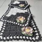 Jogo de cozinha em crochê Kit 3 peças (Modelo: Escada) - Variedades Santos  - Jogo de Tapete para Banheiro - Magazine Luiza
