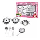 Jogo De Cozinha Infantil Panelas Frigideira Inox Brinquedo