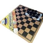 Jogo de Dama Madeira Peças Plasticas 25x25