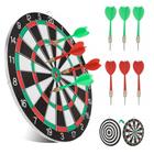 Jogo de Dardos Profissional 38Cm Modelo Grande Tiro Ao Alvo 2 em 1 Dupla Face Com 6 Dardos