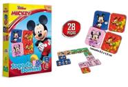 Jogo De Dominó Mickey Disney Junior 28 Peças Brinquedo Educativo