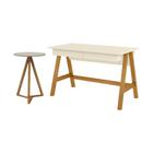 Jogo de Escrivaninha com Mesa Lateral Spezia Off White Nature