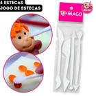 Jogo de Esteca Grande Modelo 1 Pasta Americana Biscuit Bolos Modelar Mago - 4 Estecas