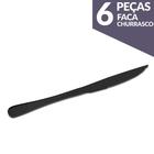 Jogo de Faca Churrasco Aço Inox Preto 6 Peças Gourmet Mix