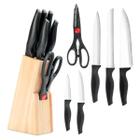 Jogo De Facas Com Cepo Faqueiro De Cozinha Em Inox 7 Peças