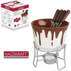 Jogo De Fondue De Porcelana Bruxelas Com 4 Garfos / Panela / Suporte Hauskraft 400ml