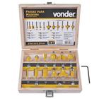 Jogo De Fresas Madeira 12 Peças Metal 6mm Vonder Kit Maleta