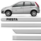 Jogo De Friso Lateral Ford Fiesta 2009 A 2014 Prata Enseada Cor Original Grafia Dupla Face - Inbraca