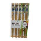 Jogo de Hashi/Palito de Bambu Decorado com 10 Pares