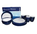 Jogo De Jantar 16 Peças Melamina Resistente A Impactos Azul - Dinnerware Melamine