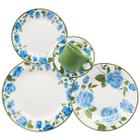 Jogo De Jantar Oxford Primavera Blue 20 Pc Em Porcelana Branco