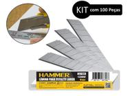 Jogo De Lamina Estilete Larga 18Mm Com 100 Peças - Hammer