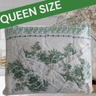 Jogo de Lençol 4 Pçs QUEEN SIZE Detalhe Verde Natureza 160 Fios, Algodão Puro