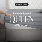 Jogo de Lençol Cama Queen Box 3 Peças Liso 1,98m x 1,58m x 30cm - Diversas Cores