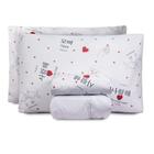 Jogo De Lençol Cama Queen Box 4 Peças Algodão Varias Cores