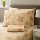 Jogo de Lençol Casal em Percal Estampado 100% Algodão com Elástico + 2 Fronha Ponto Palito