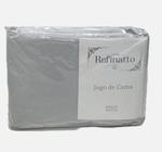 Jogo de Lençol Casal Padrão Cinza 3pçs 100 Algodão 200 Fios com elástico e ponto palito nas fronhas