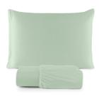 Jogo de Lençol Casal Queen C/ Elástico Malha 100% Algodão 03 Pçs Liso