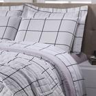 Jogo de Lençol Classic Cama King 4 peças Preto e Branco Grid - Casa pedro