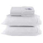 Jogo de Lençol King 400 Fios Ponto Palito Lençol com Elástico e Fronha Branco 03 Peças
