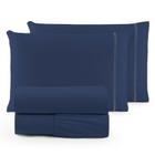 Jogo De Lençol King Size 3pc Percal 400 Fios Toque Macio