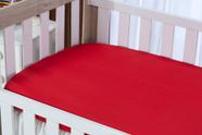 Jogo de lençol para berço bebê - lençol + fronha liso vermelho