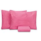 Jogo de lençol Realeza Casal 3 peças 100% algodão Liso Rosa