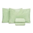 Jogo de lençol Realeza Casal 4 peças 100% algodão Liso Verde