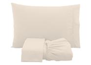 Jogo de lençol solteiro 3 peças 100% algodão percal 200 fios com acabamento em ponto palito