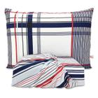 Jogo De Lençol Solteiro Elástico Algodão Pol Xadrez Listrado 2 Peças