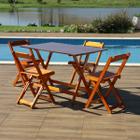 Jogo de Mesa 120x70 com 4 Cadeiras Dobráveis de Madeira - Mel Móveis Britz