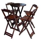 Jogo de Mesa Bistrô de Madeira com 4 Cadeiras Dobravel Ideal para Bar e Restaurante Imbuia