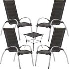 Jogo de Mesa e Cadeiras de Alumínio em Fibra Sintética Área Externa ou Interna Trama Original