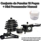 Jogo de Panela Craqueado 5 pçs Fervedor n 12 Mini Processador Manual