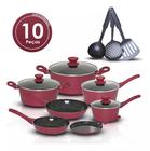 Jogo de panelas 10 peças indução revestimento cerâmico