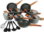 Jogo de Panelas 13 peças Titanium Exclusive Antiaderente Granito Bkza