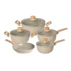 Jogo de Panelas 5 Peças Marble Edition Light Grey Indução Cerâmica Oster