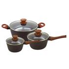 Jogo de Panelas Antiaderente Ceramica Cooktop Fogão Indução Kit 3 Peças Conjunto Marmol - Mimo Style