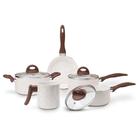 Jogo de Panelas Brinox Antiaderente Ceramic Life 5 Peças Smart PLus Vanilla