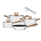 Jogo de Panelas Inox Antiaderente Tramontina 4 peças Brava Fundo Triplo + Pegador Massa