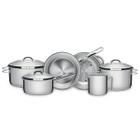 Jogo de Panelas Solar 6 Peças em Aço Inox com Fundo Triplo e Tampas 65510200 Tramontina