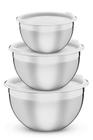 Jogo de potes cucina em aco inox com tampa plastica 3 pecas tramontina