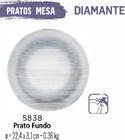Jogo De Prato Diamante 06 Pratos Vidro Fundos Sopa Caldos