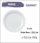 Jogo De Prato Gourmet 06 Pratos Rasos - 24Cm Branco