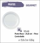 Jogo De Prato Gourmet 06 Pratos Rasos Grande - 26cm Branco