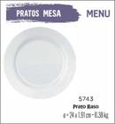 Jogo De Prato Menu 06 Pratos Rasos - 24Cm Vidro Branco