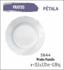 Jogo De Prato Pétala 06 Pratos Fundos - Sopa - 23Cm Branco