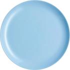 Jogo de Pratos Diwali Raso Vidro Temperado Azul Luxo 6 Pçs