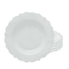 Jogo De Pratos Fundo 21Cm Kit 4 Peças Porcelana Branco Fancy - Wolff