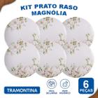 Jogo De Pratos Rasos 28 Cm Tramontina Magnólia 6 Peças